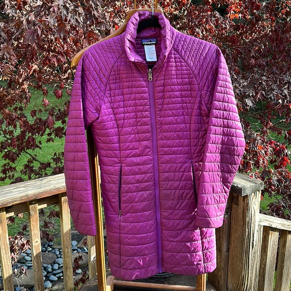 Patagonia vintage fall 2013 long puffer parka deep plum size Small - Picture 6 of 8